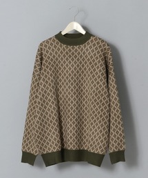 Revo. | Revo. 配色ダイヤ柄ジャガード モックネックニット/ルーズニット プルオーバー 22AW(ニット/セーター)