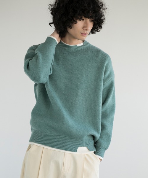 aimoha(アイモハ)の「レイヤードスタイル ニットセーター(ニット/セーター・メンズ・ブラック/ホワイト/ブルー/ピンク/ベージュ/グリーン/グレー・MEDIUM/X-LARGE/LARGE/XX-LARGE/XXX-LARGE)」の5枚目の写真