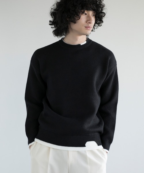 aimoha(アイモハ)の「レイヤードスタイル ニットセーター(ニット/セーター・メンズ・ブラック/ホワイト/ブルー/ピンク/ベージュ/グリーン/グレー・MEDIUM/X-LARGE/LARGE/XX-LARGE/XXX-LARGE)」の2枚目の写真