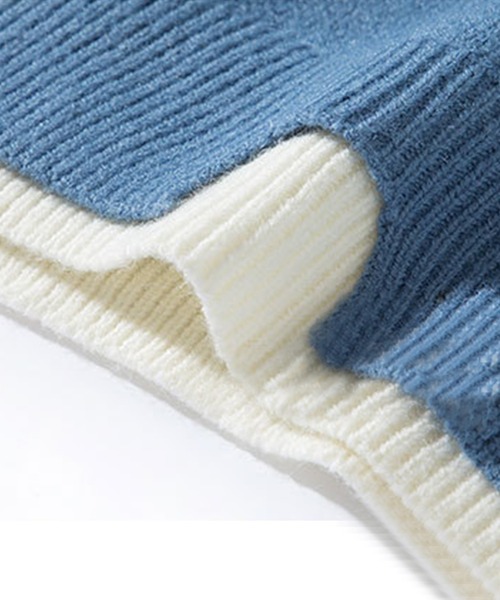 aimoha(アイモハ)の「レイヤードスタイル ニットセーター(ニット/セーター・メンズ・ブラック/ホワイト/ブルー/ピンク/ベージュ/グリーン/グレー・MEDIUM/X-LARGE/LARGE/XX-LARGE/XXX-LARGE)」の12枚目の写真