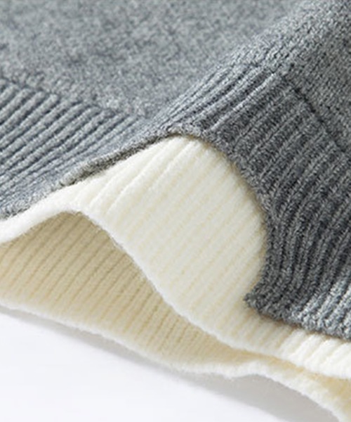 aimoha(アイモハ)の「レイヤードスタイル ニットセーター(ニット/セーター・メンズ・ブラック/ホワイト/ブルー/ピンク/ベージュ/グリーン/グレー・MEDIUM/X-LARGE/LARGE/XX-LARGE/XXX-LARGE)」の16枚目の写真