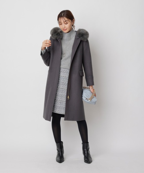 【新品未使用】JUSGLITTYパール付きツイードミニスカート 黒 ジャスグリッティー JUSGLITTY 22AW パール付きツイードミニ