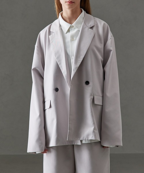 cussil（クシル）の「【cussil/クシル】ドレスツイル ワイドスリーブダブルテーラードジャケット（テーラードジャケット・メンズ・ブラック/チャコールグレー/オフホワイト・S/L/M）」の5枚目の写真