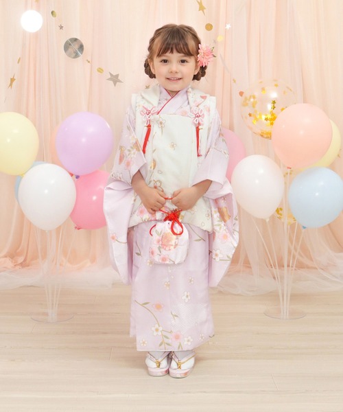 KYOETSU(キョウエツ)の「3歳七五三着物9点セット くすみA(着物・キッズ・パープル系その他/イエロー系その他/ピンク系その他/ブルー系その他/グリーン系その他/ブラウン系その他・90-100)」の22枚目の写真