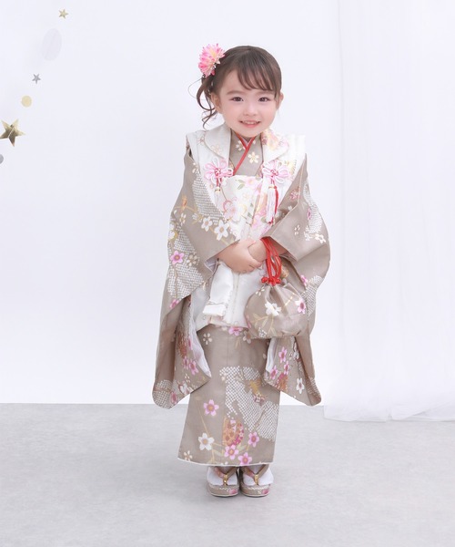 KYOETSU(キョウエツ)の「3歳七五三着物9点セット くすみA(着物・キッズ・パープル系その他/イエロー系その他/ピンク系その他/ブルー系その他/グリーン系その他/ブラウン系その他・90-100)」の10枚目の写真