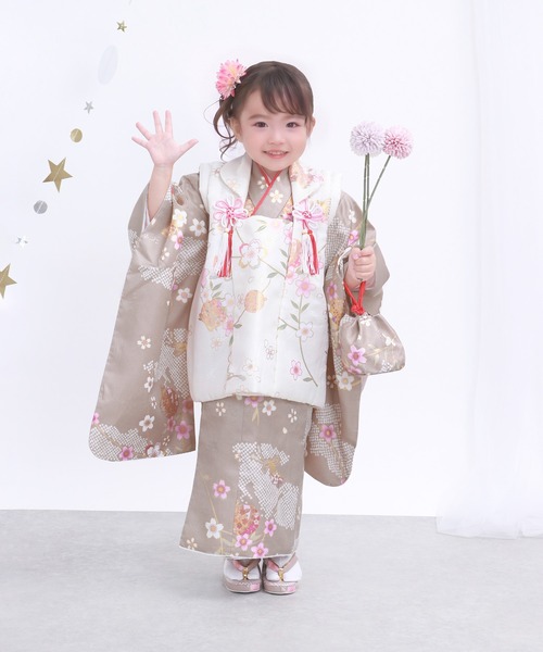 KYOETSU(キョウエツ)の「3歳七五三着物9点セット くすみA(着物・キッズ・パープル系その他/イエロー系その他/ピンク系その他/ブルー系その他/グリーン系その他/ブラウン系その他・90-100)」の13枚目の写真
