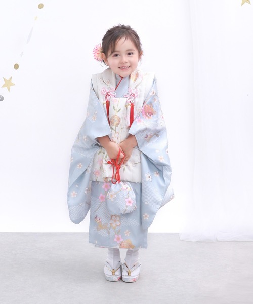 KYOETSU(キョウエツ)の「3歳七五三着物9点セット くすみA(着物・キッズ・パープル系その他/イエロー系その他/ピンク系その他/ブルー系その他/グリーン系その他/ブラウン系その他・90-100)」の18枚目の写真