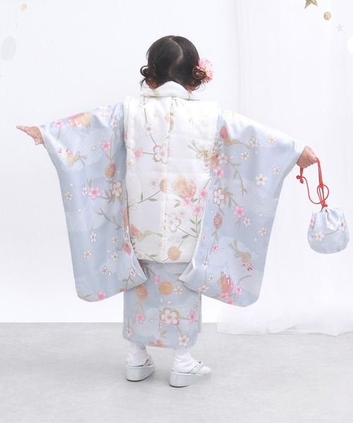 KYOETSU(キョウエツ)の「3歳七五三着物9点セット くすみA(着物・キッズ・パープル系その他/イエロー系その他/ピンク系その他/ブルー系その他/グリーン系その他/ブラウン系その他・90-100)」の20枚目の写真