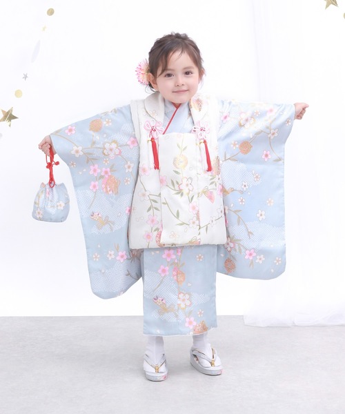 KYOETSU(キョウエツ)の「3歳七五三着物9点セット くすみA(着物・キッズ・パープル系その他/イエロー系その他/ピンク系その他/ブルー系その他/グリーン系その他/ブラウン系その他・90-100)」の21枚目の写真