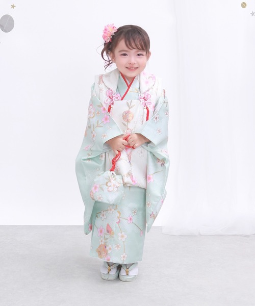 KYOETSU(キョウエツ)の「3歳七五三着物9点セット くすみA(着物・キッズ・パープル系その他/イエロー系その他/ピンク系その他/ブルー系その他/グリーン系その他/ブラウン系その他・90-100)」の14枚目の写真
