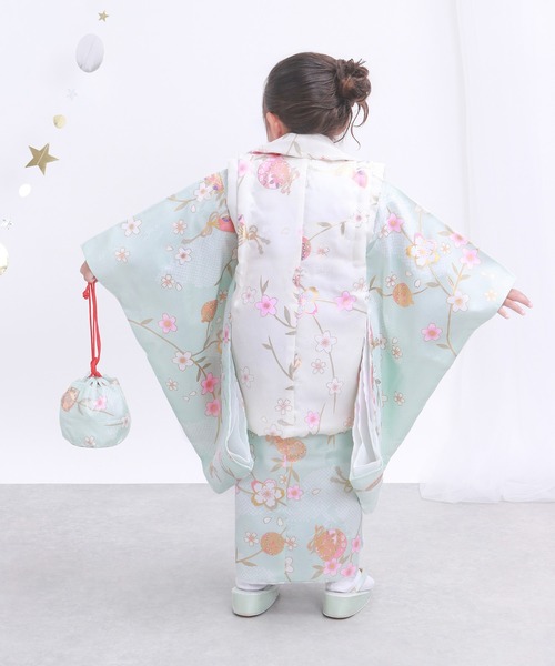 KYOETSU(キョウエツ)の「3歳七五三着物9点セット くすみA(着物・キッズ・パープル系その他/イエロー系その他/ピンク系その他/ブルー系その他/グリーン系その他/ブラウン系その他・90-100)」の16枚目の写真