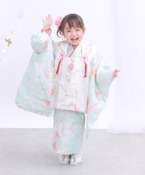 KYOETSU(キョウエツ)の「3歳七五三着物9点セット くすみA(着物・キッズ・パープル系その他/イエロー系その他/ピンク系その他/ブルー系その他/グリーン系その他/ブラウン系その他・90-100)」の17枚目の写真