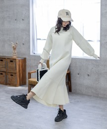 clear | ボトムフレアロングニットワンピース ≪2022AW新作≫(ワンピース)