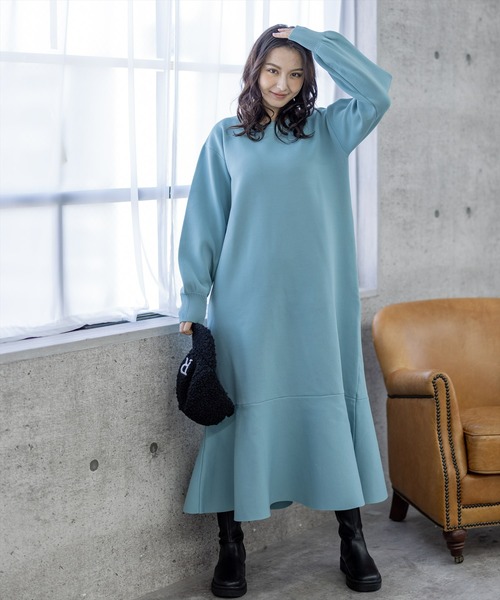 clear（クリア）の「ボトムフレアロングニットワンピース ≪2022AW新作≫（ワンピース・レディース・グリーン系その他/アイボリー/ブラック・F）」の17枚目の写真