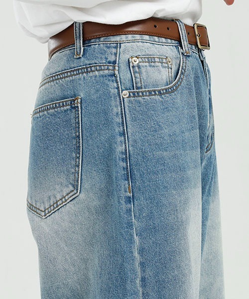 WESTBOY(ウエストボーイ)の「ルーズバギーヴィンテージ加工デニムパンツ/ワイドデニムパンツ フェード WO22W3PT01【WB ORIGINALS】(デニムパンツ・メンズ・ブルー/ライトブルー・M/L/XL/S)」の7枚目の写真