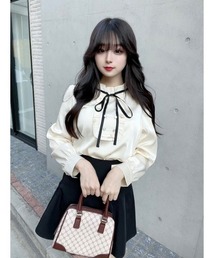 titty＆Co. PETIT by poyo | 【titty&Co. PETIT by POYO】スタンドカラーフリルリボンブラウス(シャツ/ブラウス)
