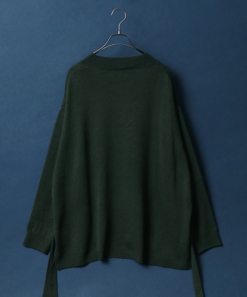 ANPAS（アンパス）の「Side Velt Wide Silhouette V-neck Knit Pullover/サイドベルト ワイドシルエット Vネック ニットプルオーバー セーター（ニット/セーター・メンズ・ブラック/オフホワイト/グリーン/グレイッシュブルー・M/L）」の19枚目の写真
