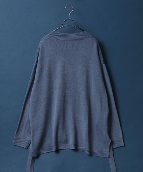 ANPAS（アンパス）の「Side Velt Wide Silhouette V-neck Knit Pullover/サイドベルト ワイドシルエット Vネック ニットプルオーバー セーター（ニット/セーター・メンズ・ブラック/オフホワイト/グリーン/グレイッシュブルー・M/L）」の18枚目の写真