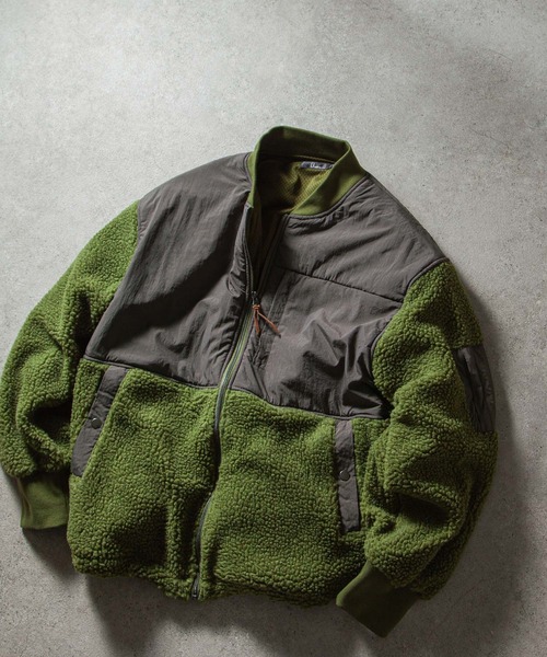 ZIP FIVE(ジップファイブ)の「【ZIP FIVE】ミリタリーボアジャケット /ボア フリース ブルゾン(MA-1・メンズ・カーキ/ブラック/ベージュ/カーキ系/ブラウン・MEDIUM/LARGE/X-LARGE)」の5枚目の写真