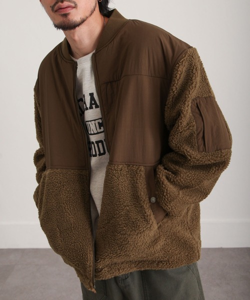 ZIP FIVE(ジップファイブ)の「【ZIP FIVE】ミリタリーボアジャケット /ボア フリース ブルゾン(MA-1・メンズ・カーキ/ブラック/ベージュ/カーキ系/ブラウン・MEDIUM/LARGE/X-LARGE)」の18枚目の写真