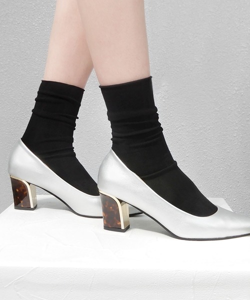 minia(ミニア)の「カラークルーソックス(ソックス/靴下・レディース・ブラック/グレー/ホワイト/コーラルピンク/ベージュ/ミント/ブルー/パープル/オレンジ/ライム・FREE)」の3枚目の写真