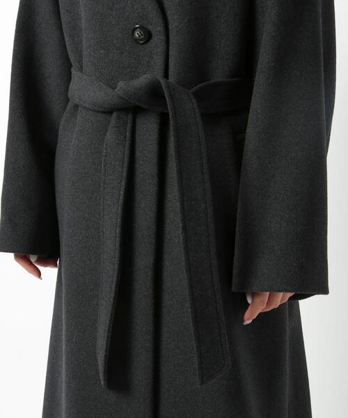 coen（コーエン）の「ウールブレンドノーカラーロングコート・ダークグレー（ノーカラーコート・レディース・ダークグレー・M/L）」の8枚目の写真