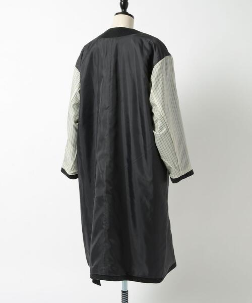 coen（コーエン）の「ウールブレンドノーカラーロングコート・ダークグレー（ノーカラーコート・レディース・ダークグレー・M/L）」の10枚目の写真