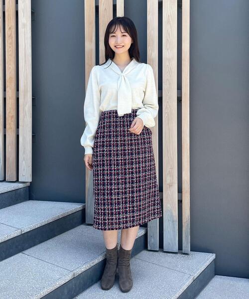 index（インデックス）の「◆ラメアソート ボウタイニット（ニット/セーター・レディース・ライトブルー/ブラック/ホワイト系8/グレー系4/マスタード/ピンク・36/38/40/42）」の18枚目の写真