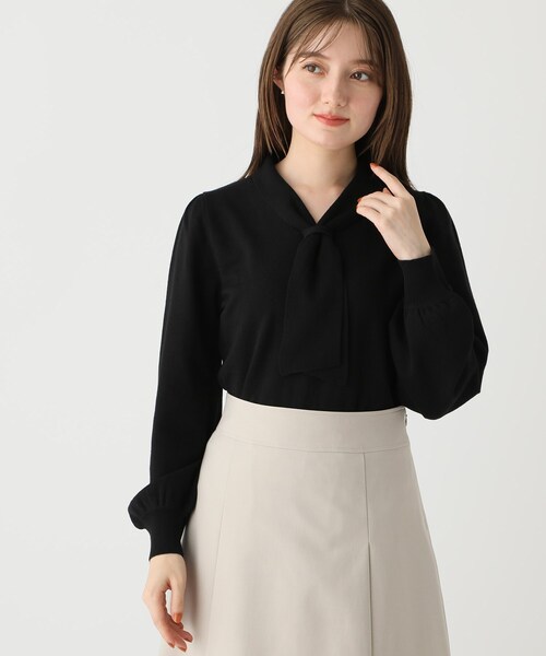 index（インデックス）の「◆ラメアソート ボウタイニット（ニット/セーター・レディース・ライトブルー/ブラック/ホワイト系8/グレー系4/マスタード/ピンク・36/38/40/42）」の7枚目の写真