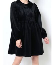 merry jenny | スカラップカラーベロアミニワンピース(ワンピース)