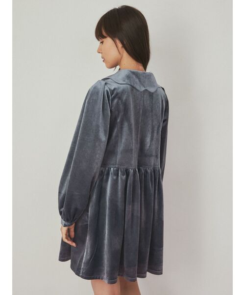 merry jenny（メリージェニー）の「スカラップカラーベロアミニワンピース（ワンピース・レディース・ブラック/ブルー/ピンク・FREE）」の14枚目の写真