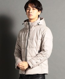 ストレッチスウェードロゴ刺繍中綿ブルゾン