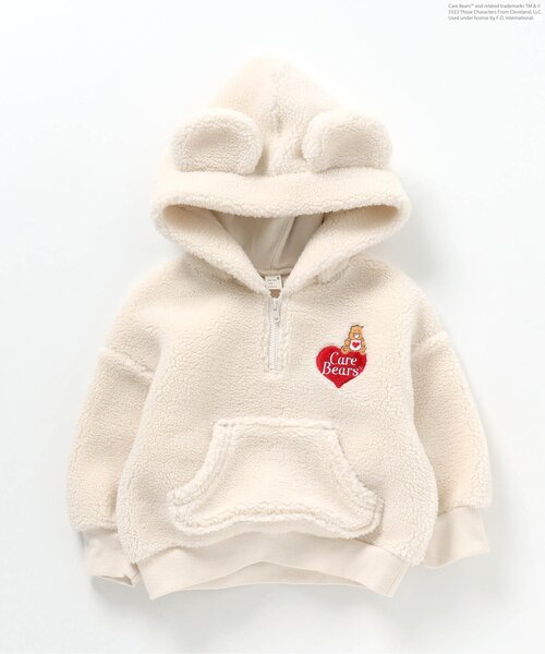 apres les cours（アプレレクール）の「WEB限定 ケアベア ボア刺繍ハーフジップパーカー（パーカー・キッズ・ピンク/アイボリー・130/110/90/100/80/120）」の9枚目の写真