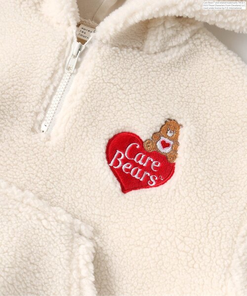 apres les cours（アプレレクール）の「WEB限定 ケアベア ボア刺繍ハーフジップパーカー（パーカー・キッズ・ピンク/アイボリー・130/110/90/100/80/120）」の8枚目の写真