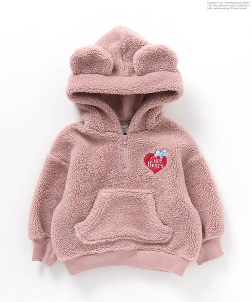 apres les cours（アプレレクール）の「WEB限定 ケアベア ボア刺繍ハーフジップパーカー（パーカー・キッズ・ピンク/アイボリー・130/110/90/100/80/120）」の15枚目の写真
