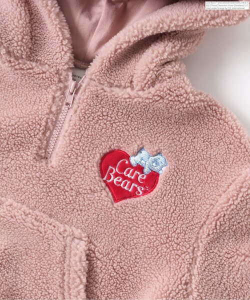 apres les cours（アプレレクール）の「WEB限定 ケアベア ボア刺繍ハーフジップパーカー（パーカー・キッズ・ピンク/アイボリー・130/110/90/100/80/120）」の14枚目の写真