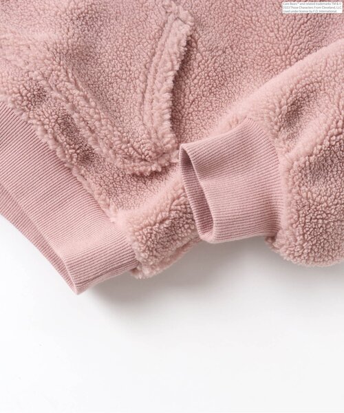 apres les cours（アプレレクール）の「WEB限定 ケアベア ボア刺繍ハーフジップパーカー（パーカー・キッズ・ピンク/アイボリー・130/110/90/100/80/120）」の10枚目の写真