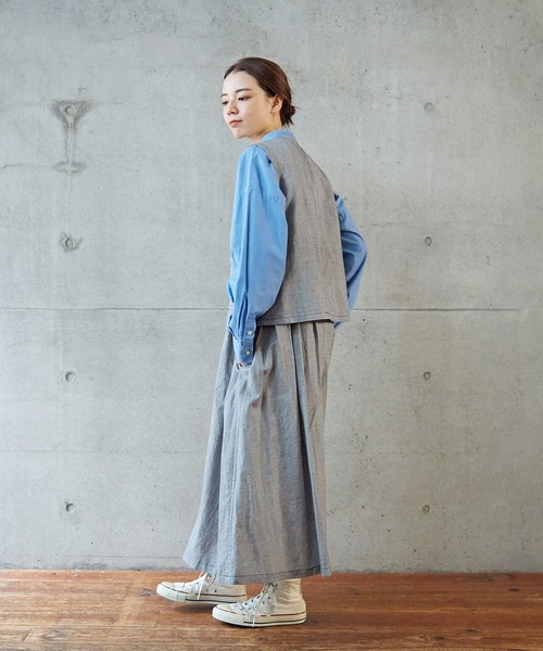 PAR ICI（パーリッシィ）の「コットンリネンギンガム/グレンチェック ウォッシャブルベスト(セットアップ対応)（ベスト・レディース・ブラック/その他・FREE）」の11枚目の写真