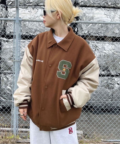sedacle(セダクル)の「サガラワッペン付きスタジャン(スタジャン・メンズ・ブラック/ブルー/ブラウン・MEDIUM/LARGE)」の3枚目の写真