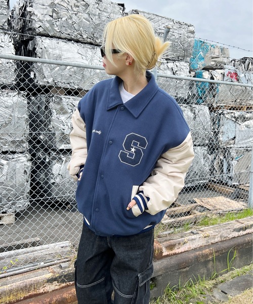 sedacle(セダクル)の「サガラワッペン付きスタジャン(スタジャン・メンズ・ブラック/ブルー/ブラウン・MEDIUM/LARGE)」の9枚目の写真