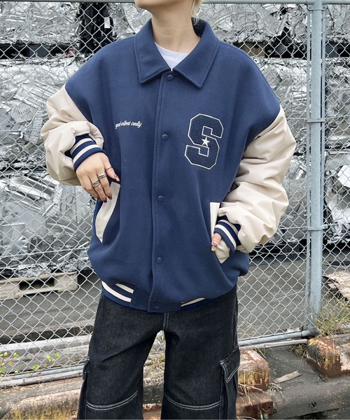 sedacle(セダクル)の「サガラワッペン付きスタジャン(スタジャン・メンズ・ブラック/ブルー/ブラウン・MEDIUM/LARGE)」の17枚目の写真