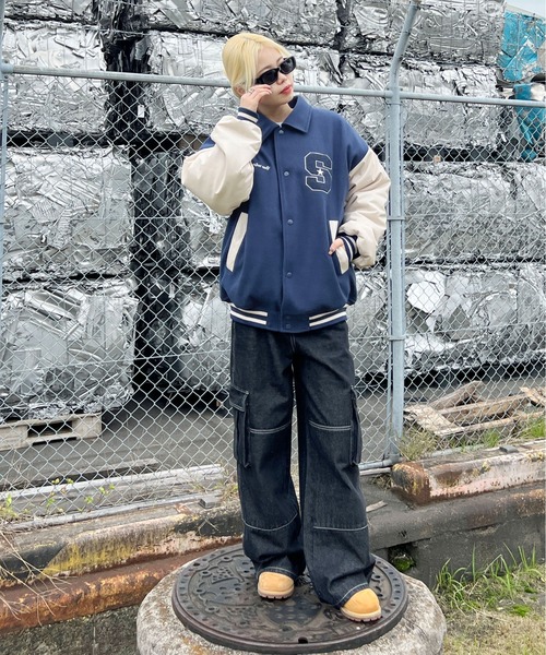 sedacle(セダクル)の「サガラワッペン付きスタジャン(スタジャン・メンズ・ブラック/ブルー/ブラウン・MEDIUM/LARGE)」の12枚目の写真