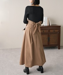 IAMUSE（アイアミューズ）の「【バックリボンが秋コーデのワンポイント♪】ウエストバックリボンハイウエストＡラインロングスカート S0272【IAMUSE】（スカート・レディース）」