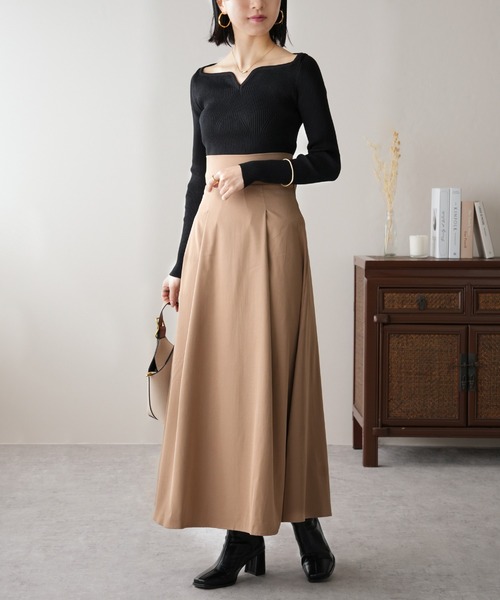 バックリボンが秋コーデのワンポイント♪】ウエストバックリボンハイ