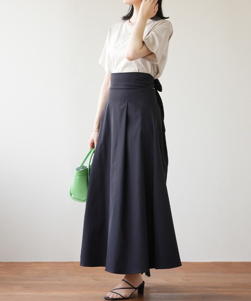 秋の新作✤ シンプル リボンスカート✤ バックリボンが秋コーデのワンポイント♪】ウエストバックリボンハイ