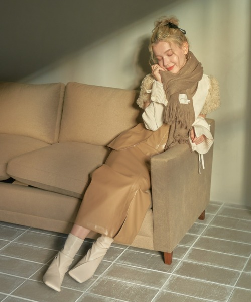 pomiii（ポミー）の「ペプラムレザースカート（スカート・レディース・アイボリー/ベージュ・MEDIUM/LARGE）」の10枚目の写真