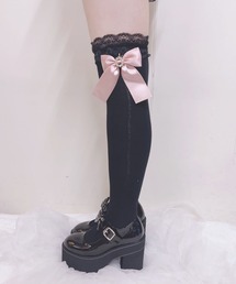 レア☆MA*RS マーズ ガーター ニーハイ ソックス ピンクリボン 二足セット ニーハイ付MA＊RS レースショーパンマーズmars ガーター付き