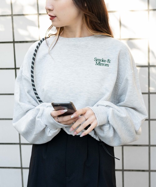 WEGO（ウィゴー）の「WEGO/サイドドロストショートスウェット（スウェット・レディース・オートミール/ブラック/ライトパープル・FREE）」の9枚目の写真