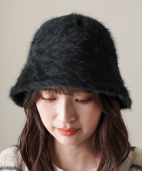 SPINNS(スピンズ)の「アンゴラバケットハット(ハット・レディース・ベージュ/ホワイト/ブラック・ONESIZE)」の16枚目の写真