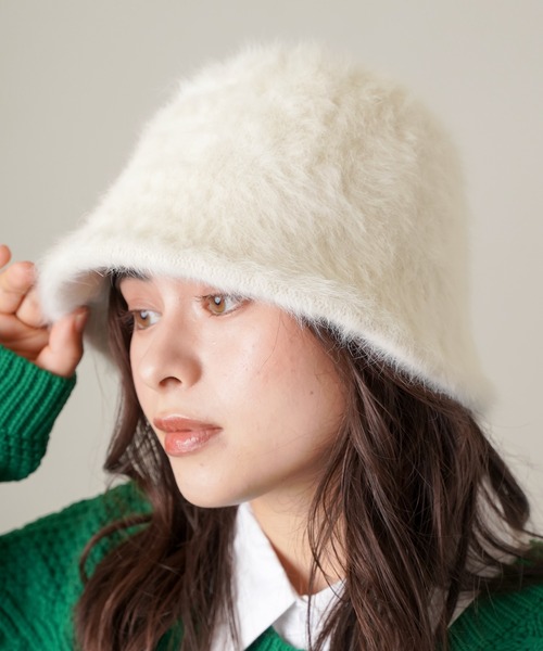 SPINNS(スピンズ)の「アンゴラバケットハット(ハット・レディース・ベージュ/ホワイト/ブラック・ONESIZE)」の18枚目の写真